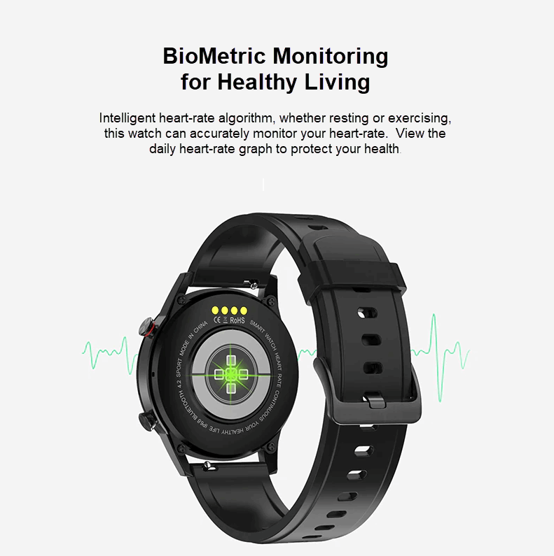 Smart Watch with ECG, Heart Rate and Blood Oxygen Monitoring