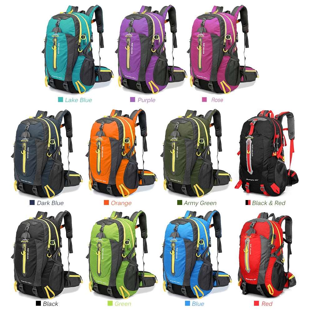 40L Colourful Waterproof Backpack for Hiking, Climbing or Camping