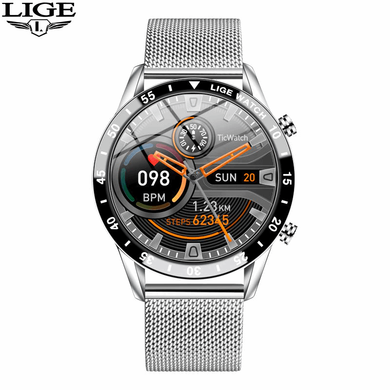 LIGE Luxury Mens Smart Watch with Remote Phone Control