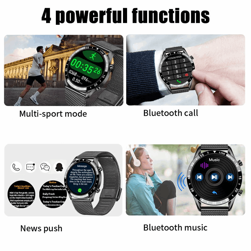 LIGE Luxury Mens Smart Watch with Remote Phone Control