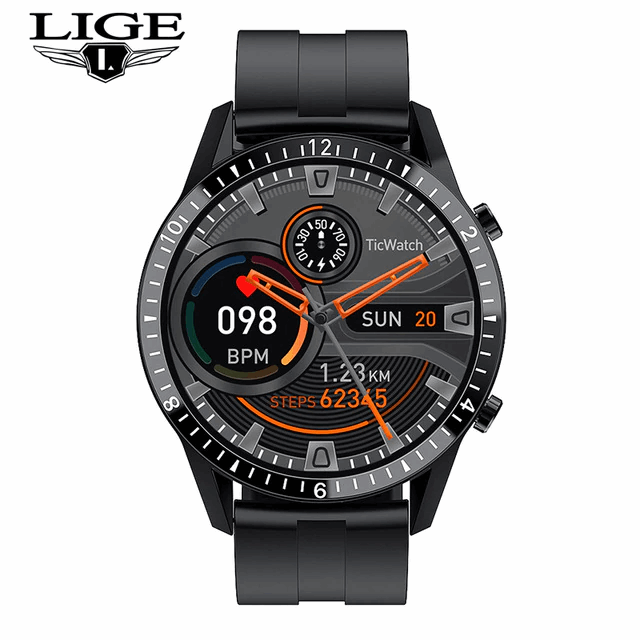 LIGE Luxury Mens Smart Watch with Remote Phone Control