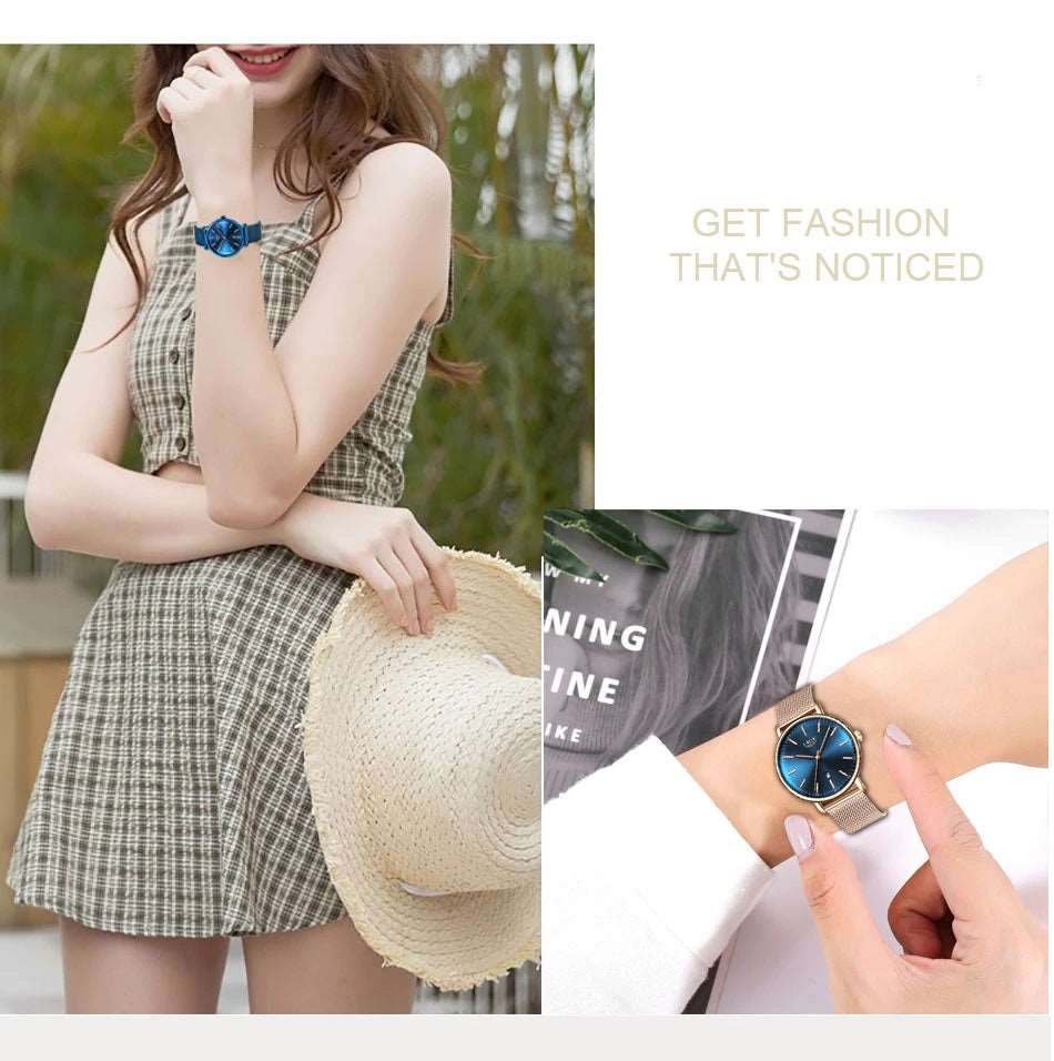 Luxury Quartz Watch with Mesh Strap for Women