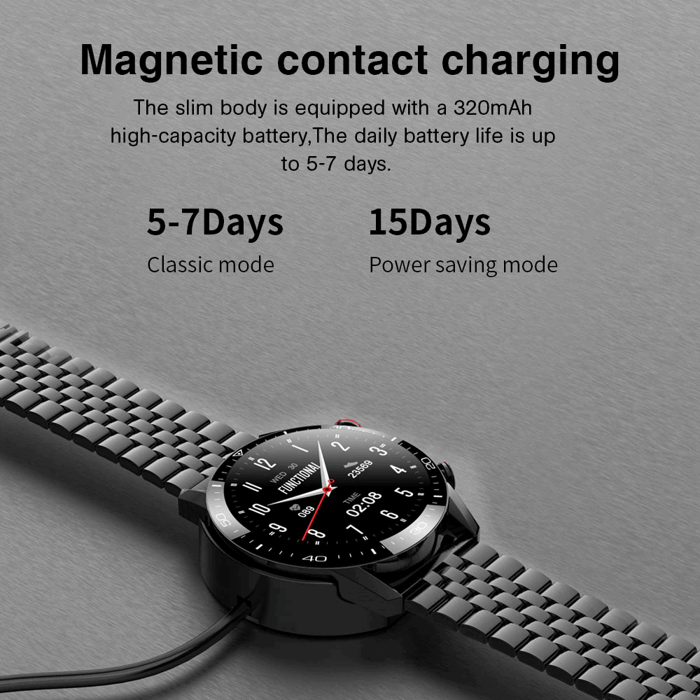 Mens IP68 Waterproof Smart Watch with Bluetooth Call Function