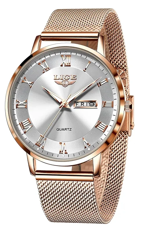 Ultra-thin Luxury Quartz Watch with Mesh Strap for Women