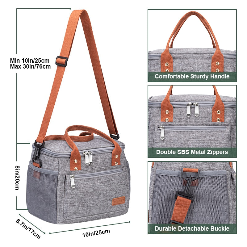 Thermally Insulated Lunch Bag for Work or Picnic