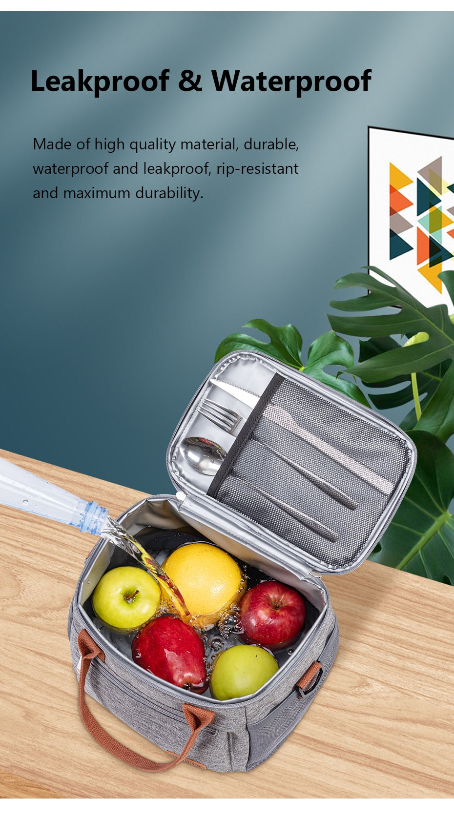 Thermally Insulated Lunch Bag for Work or Picnic