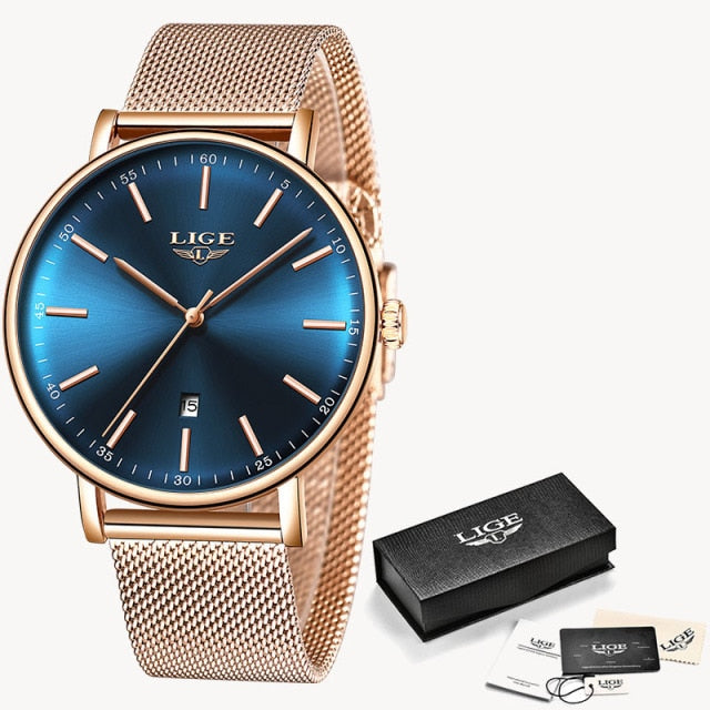 Luxury Quartz Watch with Mesh Strap for Women