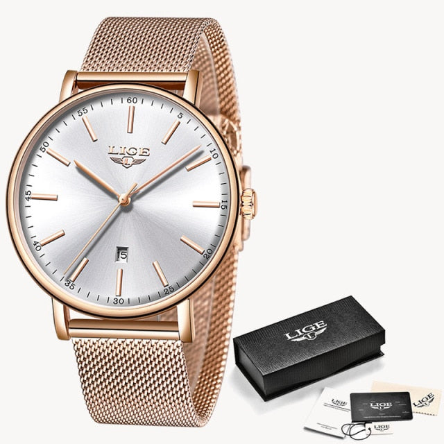 Luxury Quartz Watch with Mesh Strap for Women